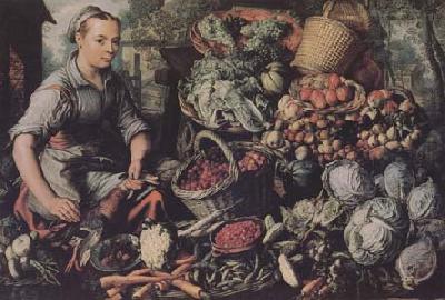 Joachim Beuckelaer Market Woman with Fruit,Vegetables and Poultry (mk14) Germany oil painting art